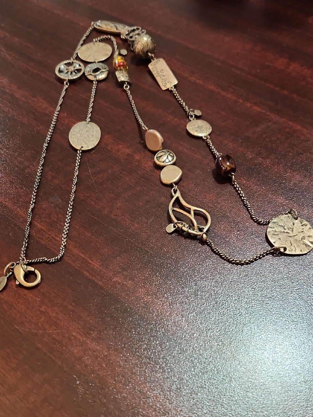 Boho Multi-Charm Women’s Necklace in Antiqued Gold